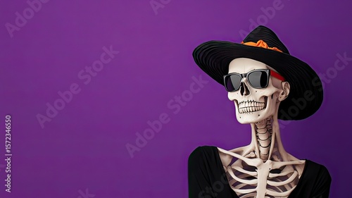 Summerween skeleton couple celebrates halloween in a fun and spooky atmosphere