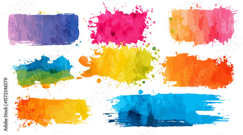 colorful  stock brush on white background. 