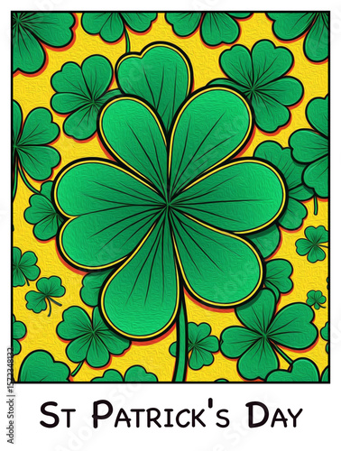 St Patrick's Day oil paint illustration. Abstract pattern for printing on wall decorations, wallpapers, covers, leaflets