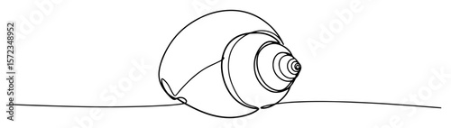 sea snail shell on ocean floor outline vector