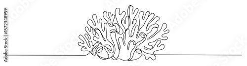 coral silhouette on seabed black and white