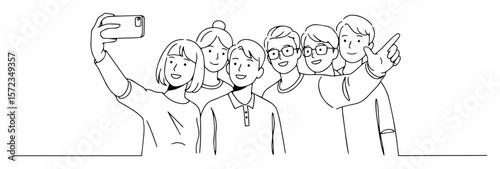 friends posing for selfie with hand gestures