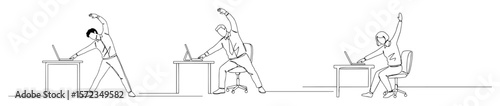 desk exercises office fitness routine drawing