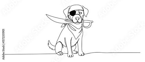 dog dressed as pirate