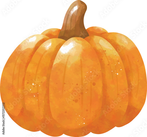 Hello Autumn Watercolor Clipart Set with Leaves, Pumpkin, Coffee, and Scarf
