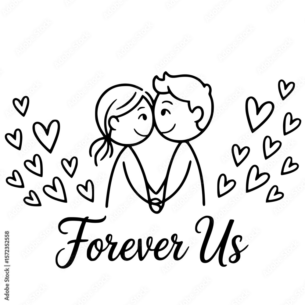 Couple Sketch Engagement Photo Cartoon Wedding Vector Graphics