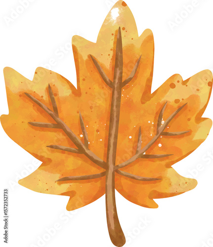 Hello Autumn Watercolor Clipart Set with Leaves, Pumpkin, Coffee, and Scarf