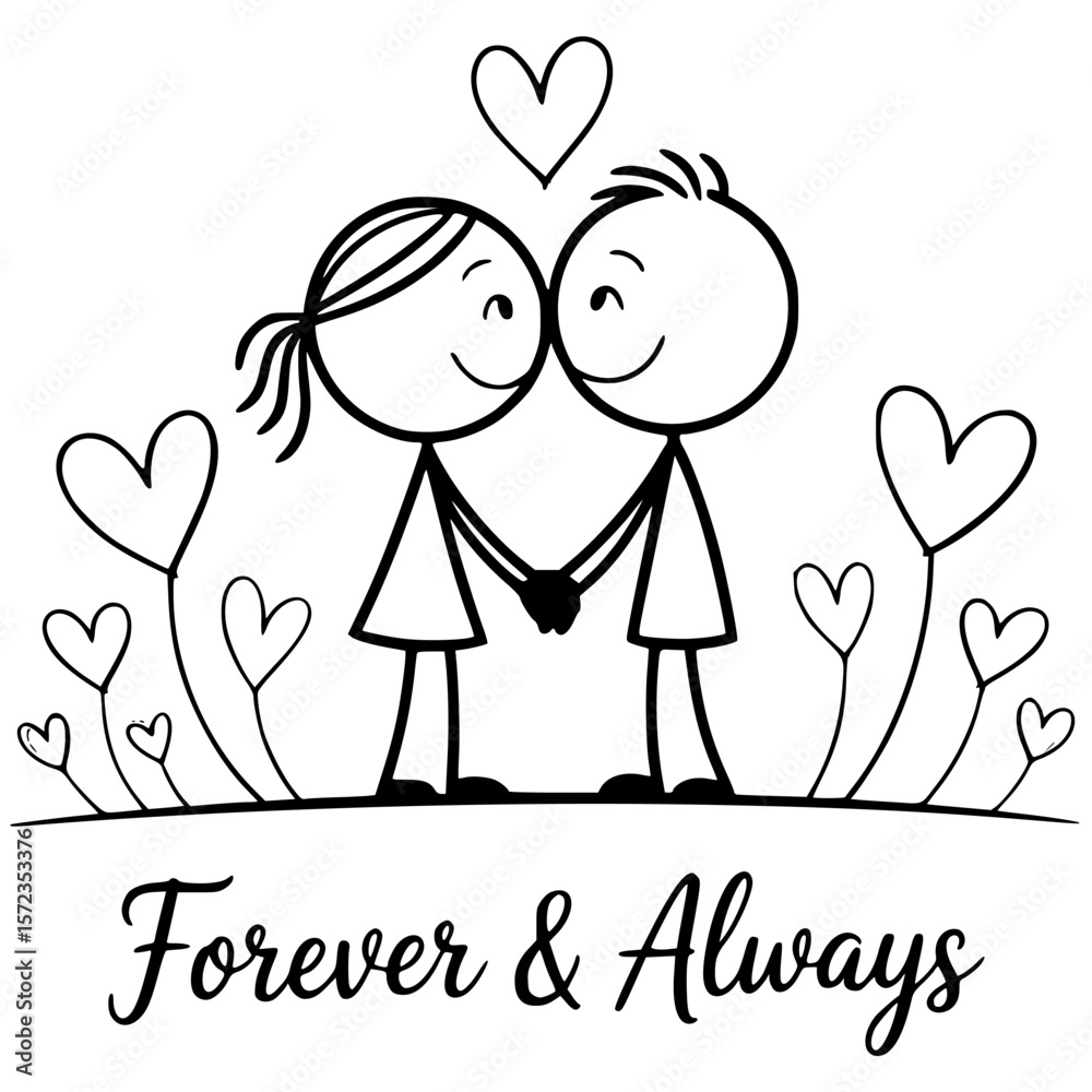 Romantic Scene Illustration Couple Hug Vector Illustration Love Birds Illustration Vector Graphics