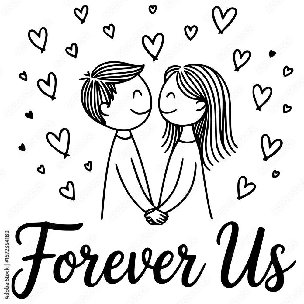 Love Birds Vector Romantic Scene Couple Holding Hands Vector Graphics
