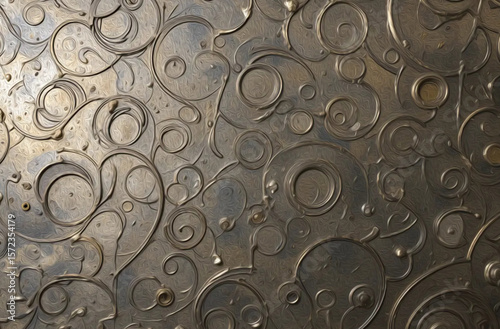 Metal background. Pattern for wallpapers, covers, wall decorations. Oil paint