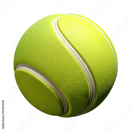 3d realistic tennis ball isolated on transparent background