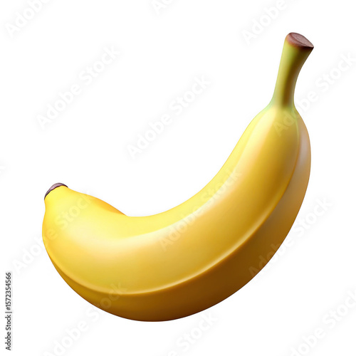 3d realistic banana isolated on transparent background