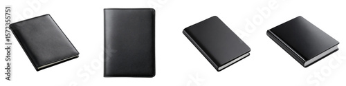 Elegant black notebooks showcasing sophisticated design and organized planning, emphasizing professional business management and creative documentation