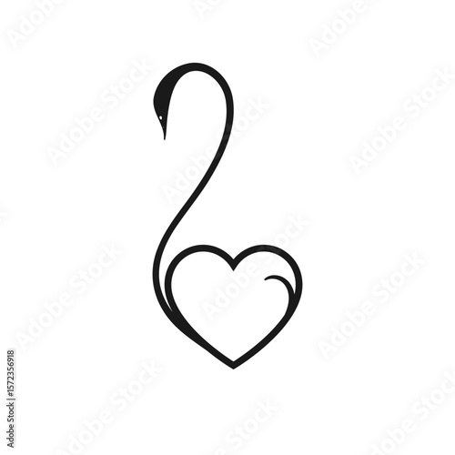 Drawing swan symbol love faithfulness design vector template