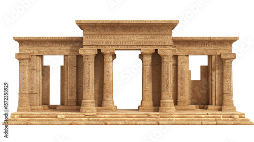 Zoroastrian fire temple ruins background isolated on a Transparent background, PNG file.