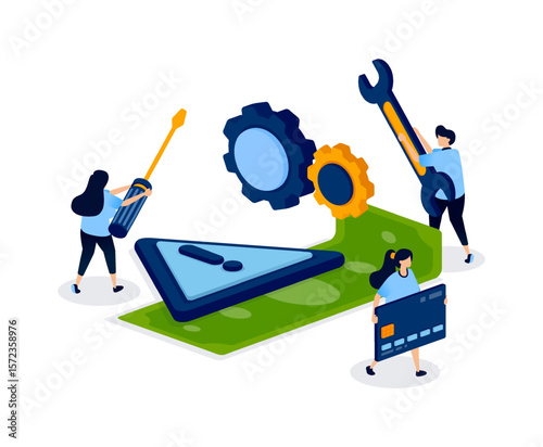 warning hazard sign within a financial system illustrates overspending risks, urging consumers to avoid excessive consumption and credit misuse. Can be used for banner, mobile app, website, ads
