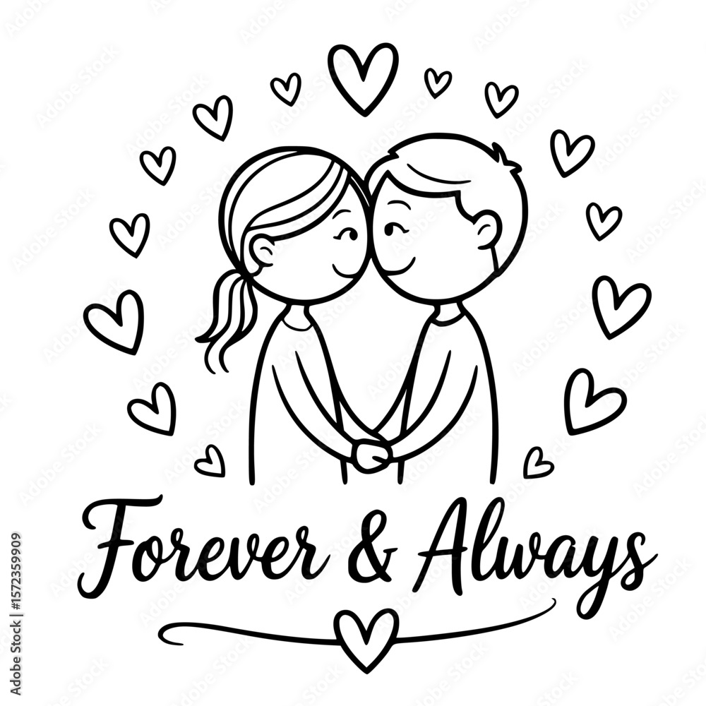 Forever Together Heart Balloons Bridal Veil Vector Graphics