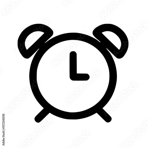 Outline Minimalist Alarm Clock Time Reminder Black Line Icon