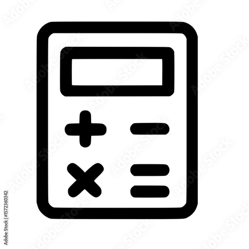Simple Outline Calculator Icon for Financial Calculation and Accounting System Design