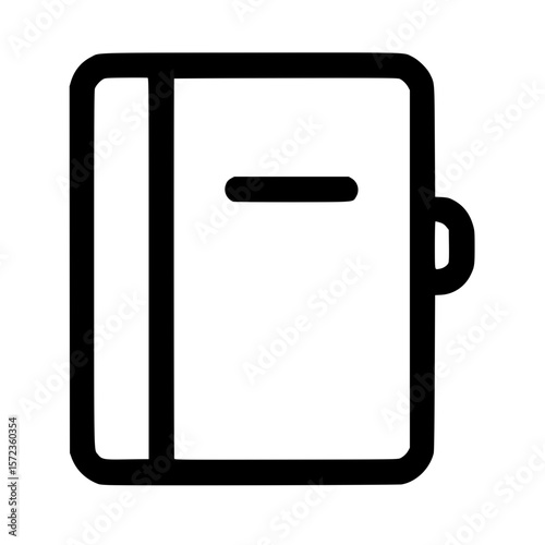 Outline Simple Black Notebook Diary with Ring Minimalist Stationery Item