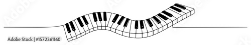 urved piano keyboard line art abstract vector illustration