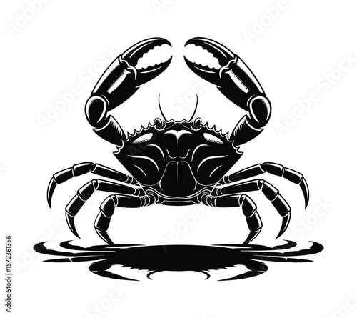  Crab Illustrations, Monochrome Marine Icons Collection