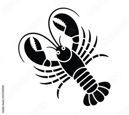  Lobster, Shrimp, and Prawn Vector Icons Black and White Seafood Silhouettes 