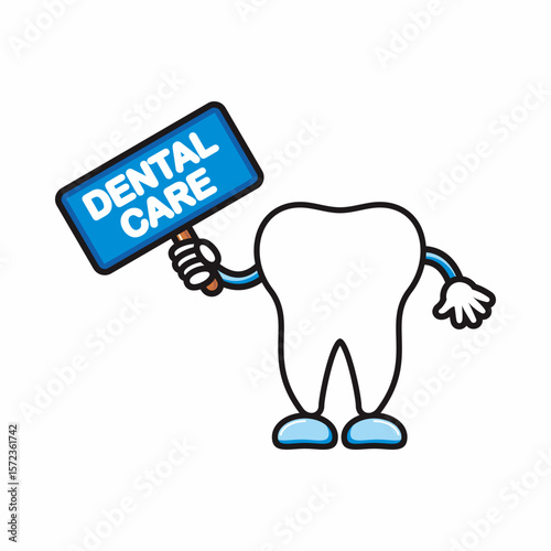 dental care cartoon character concept