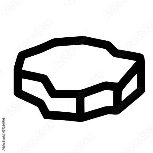 Simple Outline Rock Shape Geology Mineral Stone Element Graphic