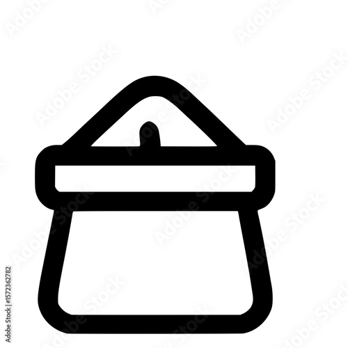 Simple Bold Outline Bucket Container Picnic Equipment Element Icon
