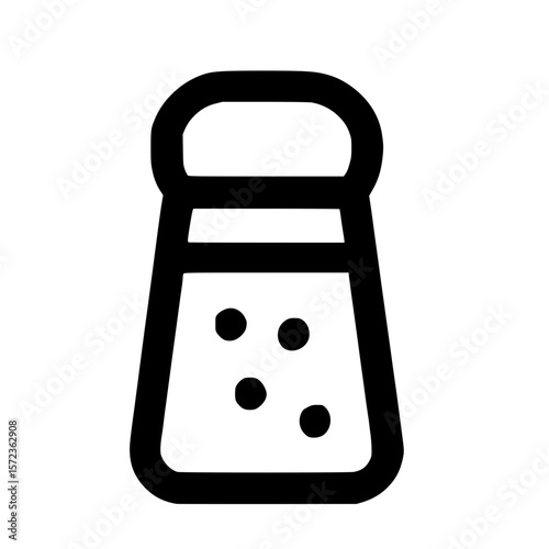 Simple Line Art Salt Shaker Container with Hole for Seasoning Food