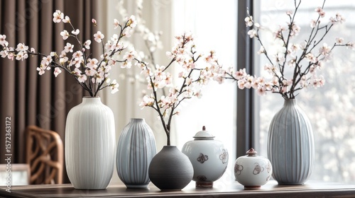 Elegant vases & cherry blossoms