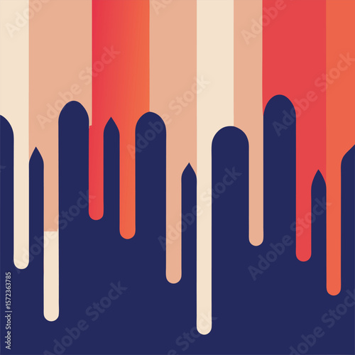 Abstract drip effect with smooth transitions featuring warm colors on a deep blue background