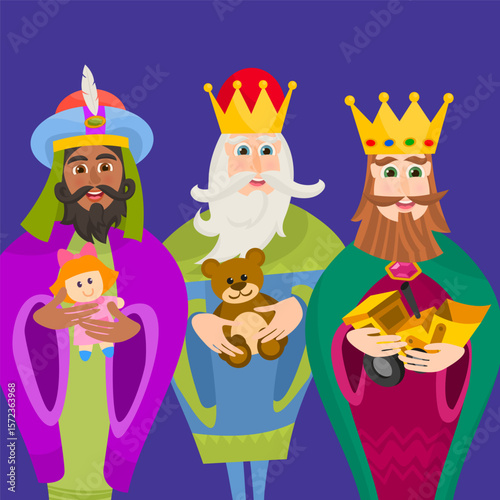 Three biblical Kings: Caspar, Melchior and Balthazar.