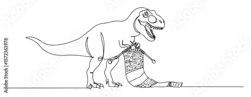 dinosaur with long shopping receipt vector