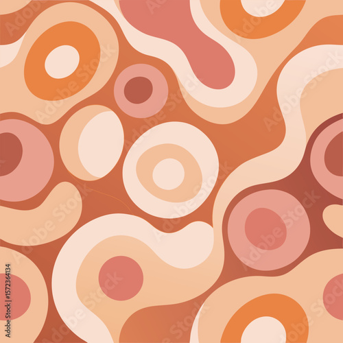 Abstract organic shapes in warm terracotta color palette background design suitable for diverse creative projects