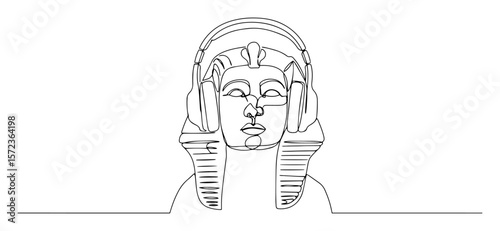 pharaoh with headphones modern twist vector