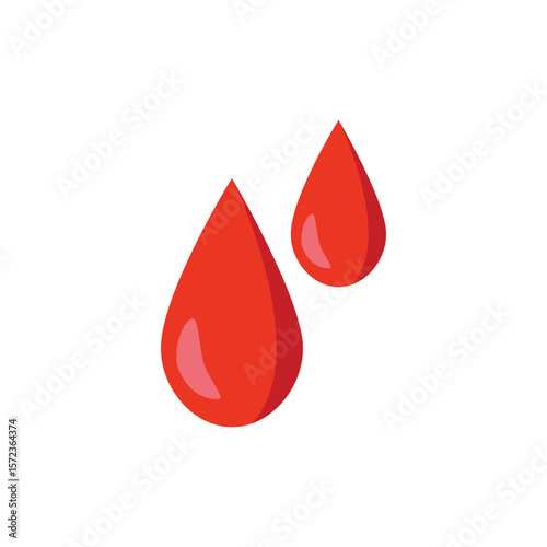 Blood droplet icon, blood drop medical icon on white background.