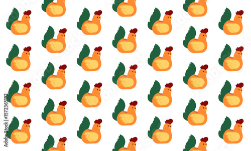 chicken bank seamless pattern