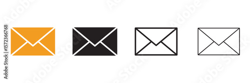Mail icon set. email icon vector. E-mail icon. Envelope illustration. Set of mail envelope icon . 