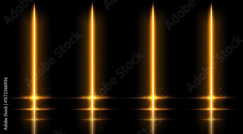 Golden Luminous Beams Emanating from Dark Ground