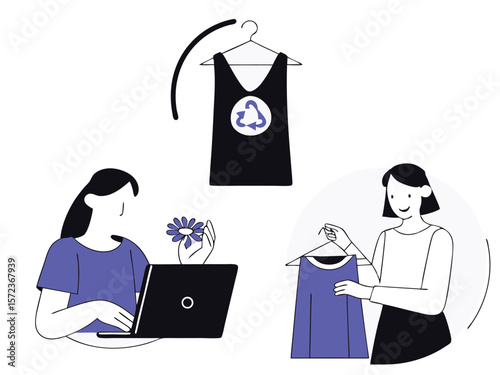 Eco friendly fashion sustainable choices and sustainable practices illustrated with clothing