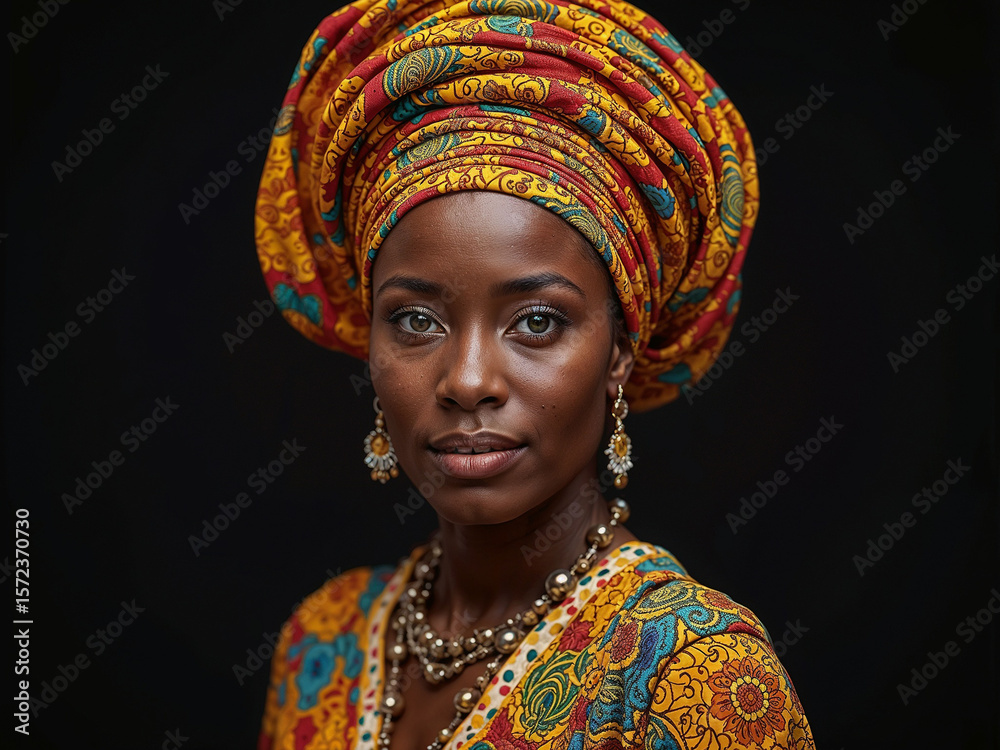 Fototapeta premium Beautiful African Woman in Traditional Attire
