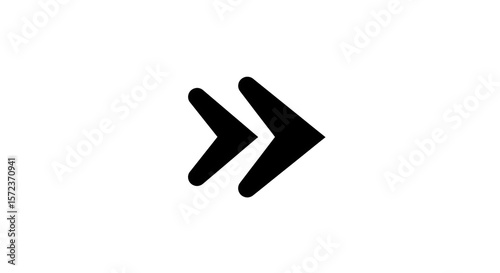 Forward navigation icon in black on a white background, symbolizing progress