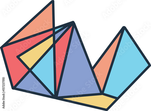Abstract Geometric Composition in Polychromatic Triangles