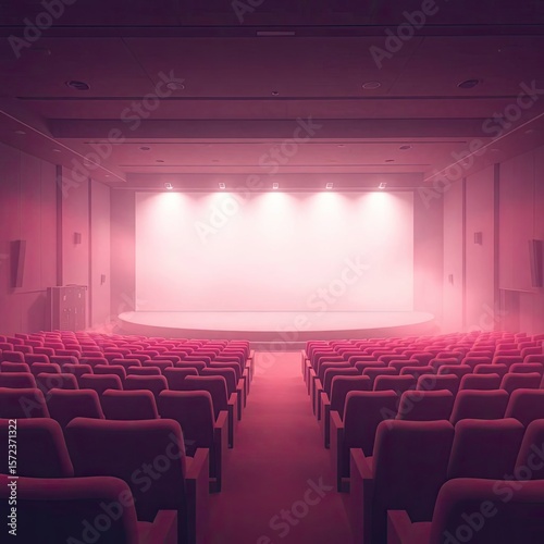 Digital sketch, painterly style, iridescent colors, soft light. Theater interior stage, with generative ai