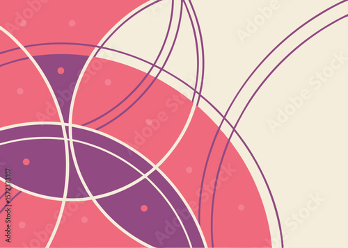 Abstract geometric shapes in pink purple and cream colors