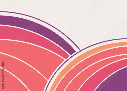 Abstract background with curved geometric shapes in warm colors