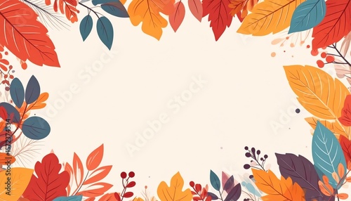 Autumn leaves fall decoration natural setting graphic design vibrant colors aesthetic view seasonal concept for creative projects