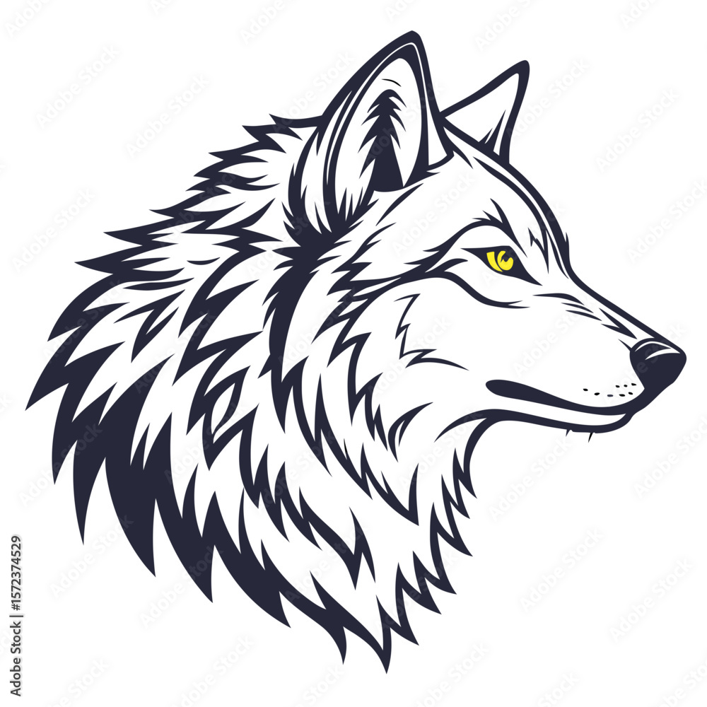 Naklejka premium wolf head vector